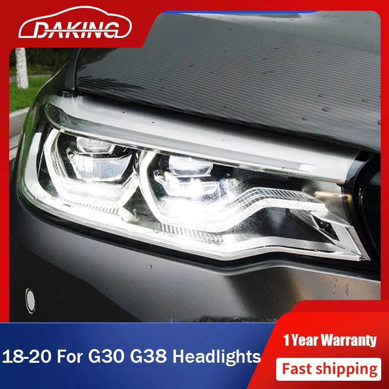 

Car Front Light for BMW G30 G38 Headlight 2018-2020 5 Series 530i 525i DRL Signal Full LED Projector Lens Head Lamp Blue Start