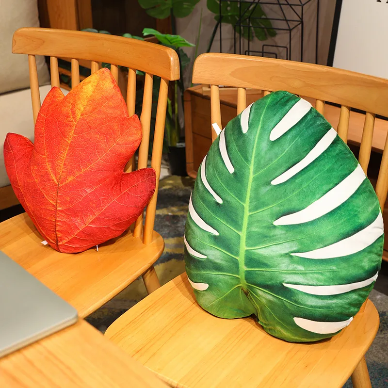 Creative Plant Leaves Plush Toys Maple Leaves Ginkgo Stuffed Dolls Small And Fresh Sofas Cushions Room Decor Exquisite Gifts 6