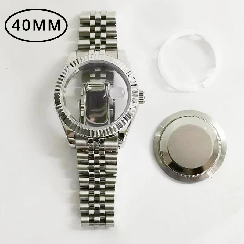 

Watch Accessories Case for Datejust 40MM Chain Dogtooth Ring 316 Steel Mechanical Case Three Plants and Five Beads Belt