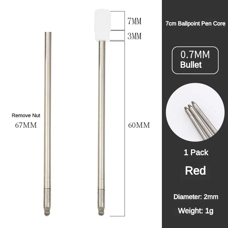Metal Pen Refill - 7cm Length, Ideal for Crystal Diamond Ballpoint Pens, Office & School Supplies (5/10/20/50 PCS)