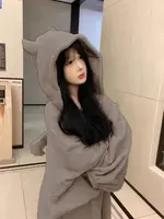 Winter New Fleece Warm Women's Cute Devil Pajamas Long Sleeve Outfit Set Women Sweet  Solid Color Home Wear - Image 6