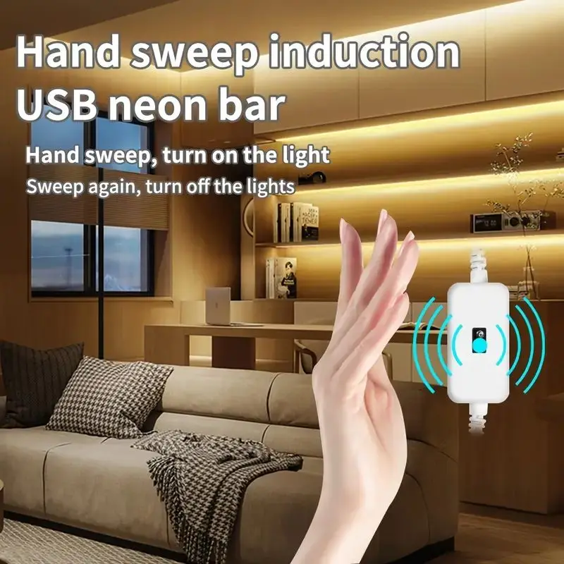 LED Neon Lights Strip Motion Sensor Hand Scan Switch USB Powered Dimmable Waterproof Flexible Light For Home Party DIY Neon Sign 2