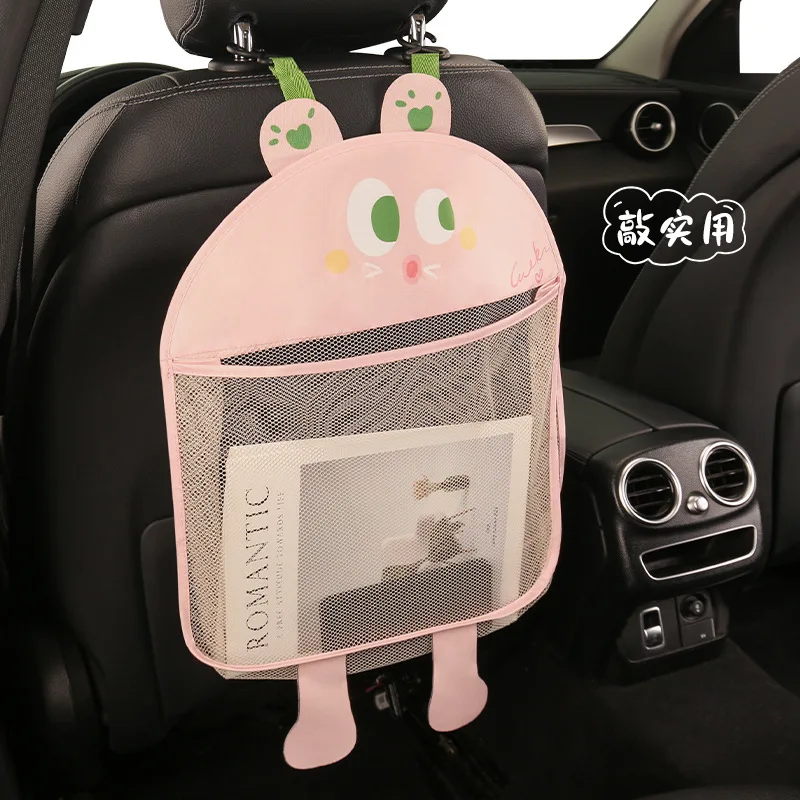Cartoon Mesh Car Storage Bag Miscellaneous Bag Car Seatback Storage Hook Type Car Seatback Storage Bag