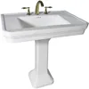 Bathroom Sink in White, Heavy Duty Pre-Drilled Widespread Faucet Holes with Overflow And Stain Resistant, bathroom sink 4