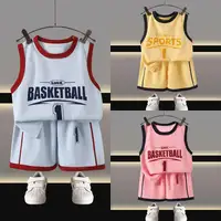 Children Sets Kids Clothes Boys Girls Vest Suit Summer Children's Clothing Baby T-shirts Shorts Tan Top Sleeveless 1