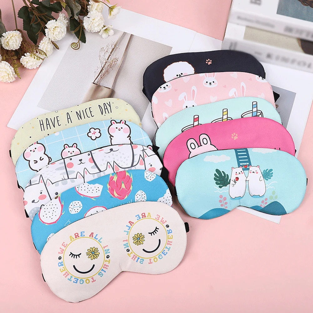 1pc Sleeping Eye Mask Soft Padded Sleep Travel Shade Cover with Ice Compress Gel Travel Rest Eye Shade Cover Blindfold 6