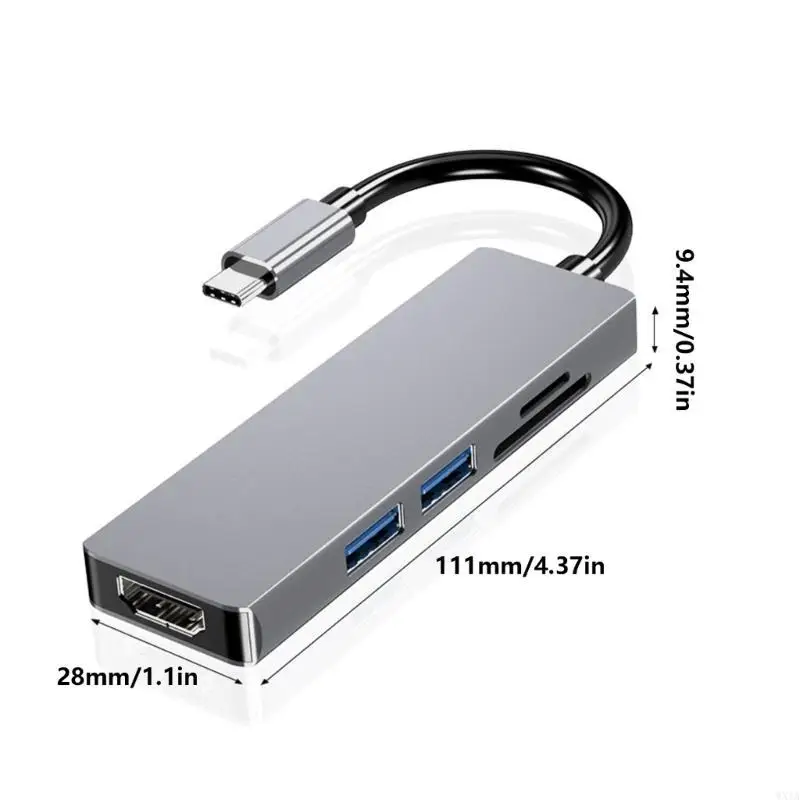 WXTA USB Docking Station Digital Multiport Adapter Dongle USB C HUB Splitter for Laptop C Dongle with USB2.0 Port