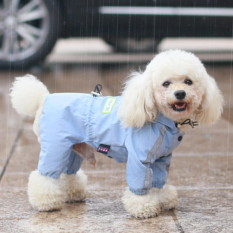 

Waterproof Reflective Dog Raincoat, 4-Legs, Clothes for Small Dogs, Corgi Costume, Breathable Puppy Jumpsuit, Pet Raining Coat