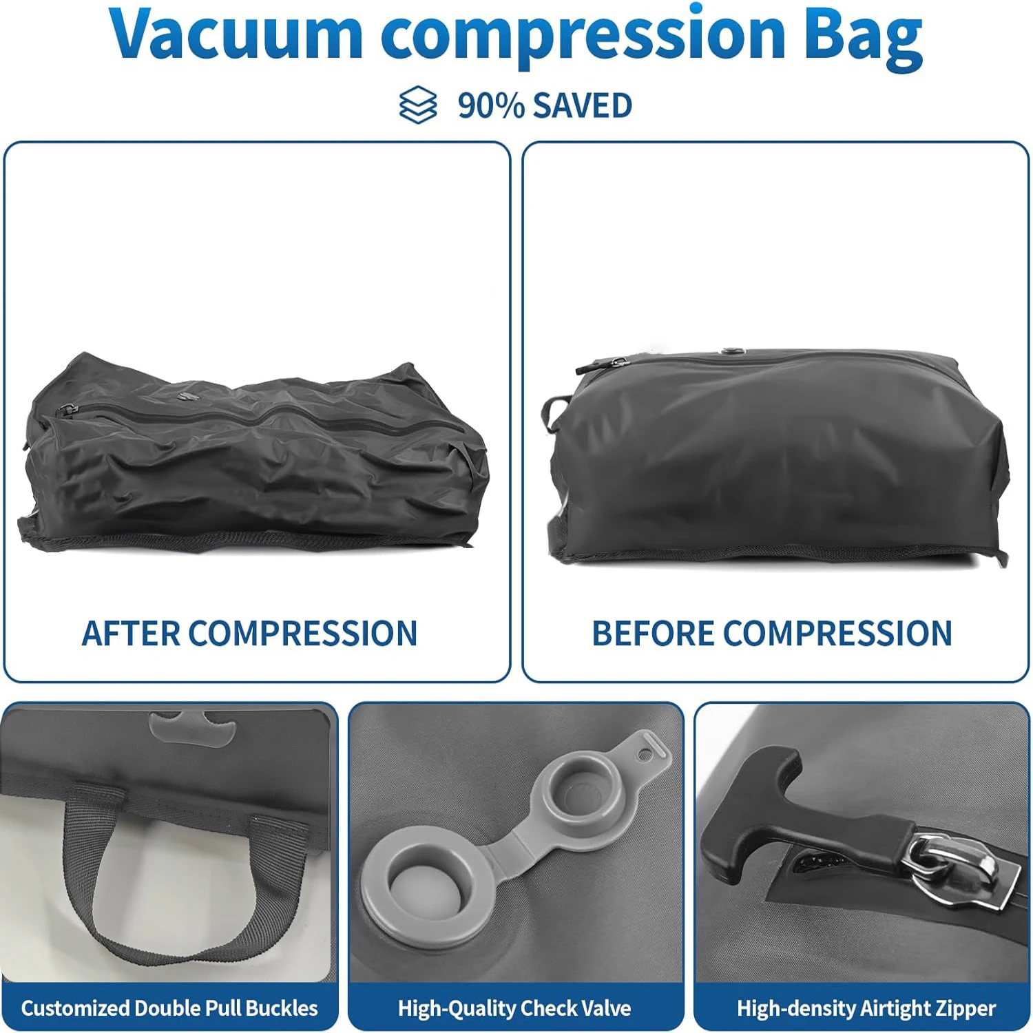 Vacuum Bag for  Reusable Compression Suitcases and Backpack Space Saver Airback Vacpack 6