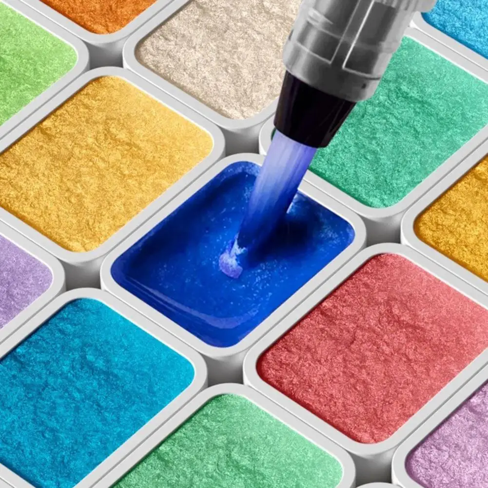 24/36/48/60Pcs/Set Shifting Watercolor Paint Kit Metallic Forestry Painting Palette Paint Box Beginners Artists DIY Art Supplies