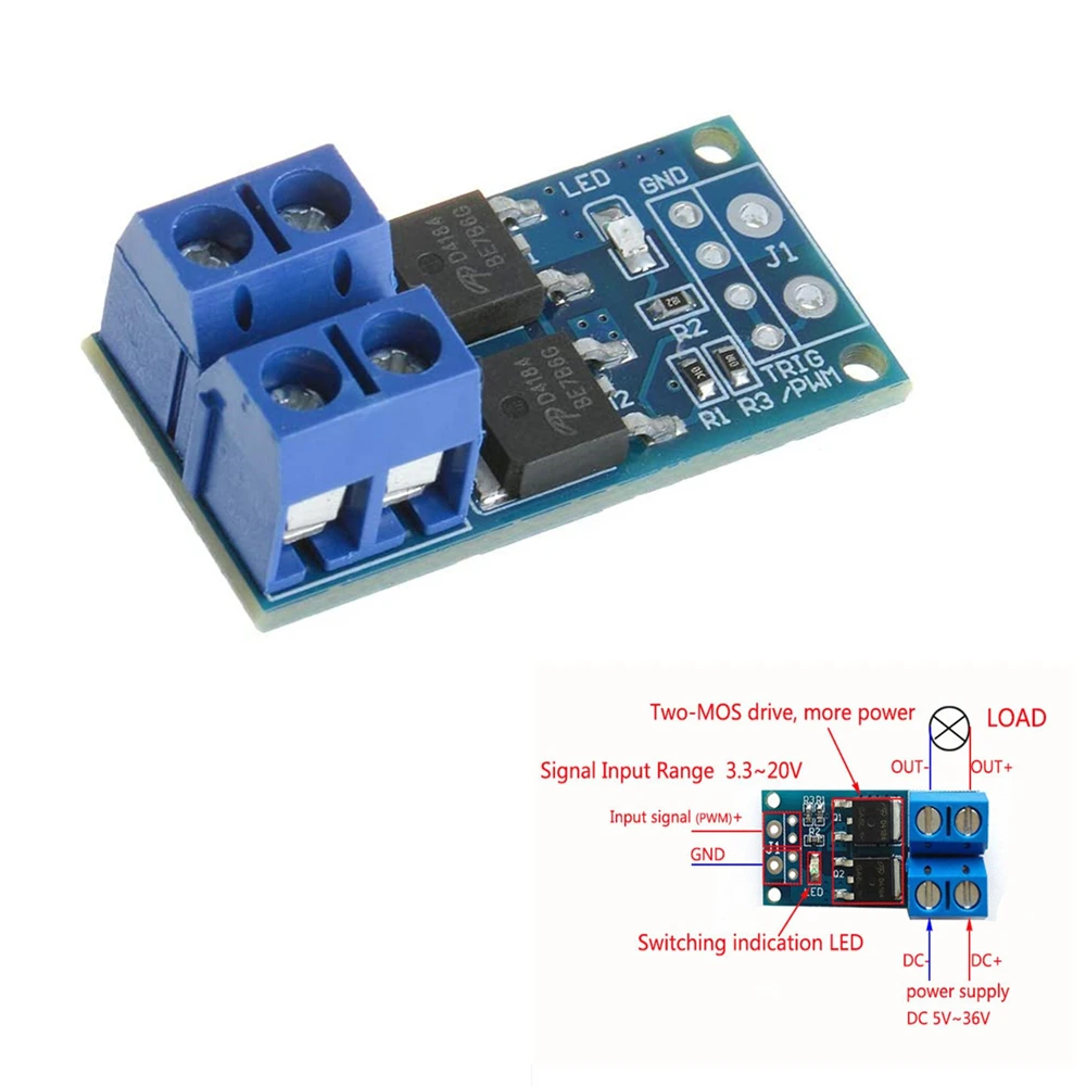 400W Dual HighPower MOS Transistor Driving Controller Module FET Trigger Switch Drive Board 0