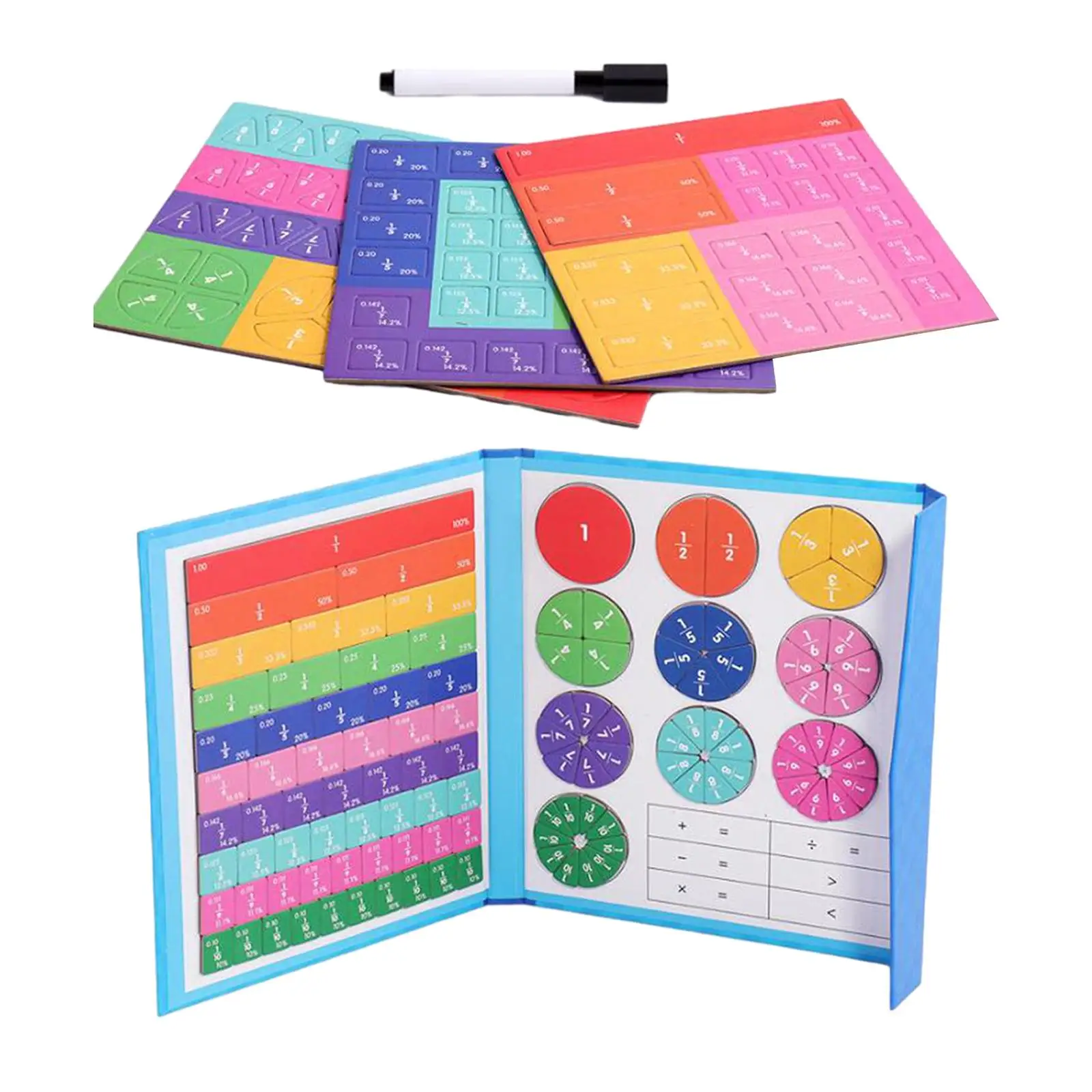 Fraction Learning Math Toys Book Stand Design Rainbow Math Teaching Tools Fraction Teaching Aids Fraction Concept Toys for Gift Fraction Learning Math Toys Book Stand Design Rainbow Math Teaching Tools Fraction Teaching Aids Fraction Concept Toys for Gift