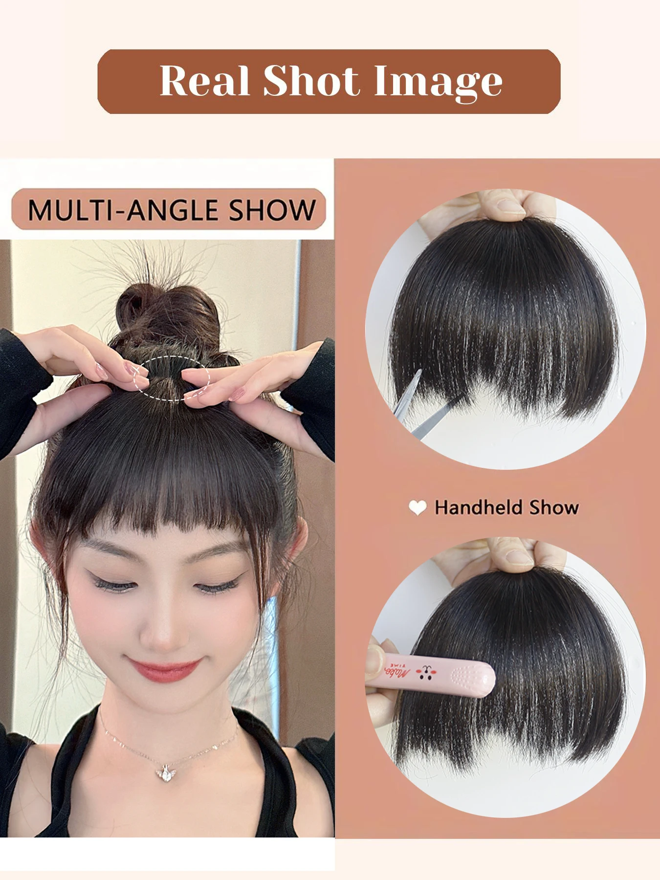 Synthetic Clip In Hair Bangs For Women Fake Fringe Hairpiece