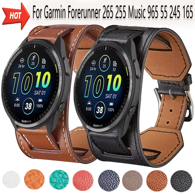 Premium Leather Smartwatch Strap – Universal Fit, 20/22mm