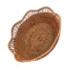 Hand-Woven Rattan Storage Basket Fruit Basket Wicker Woven Tray Restaurant Small Container Home Decoration S-23X5.5cm 3