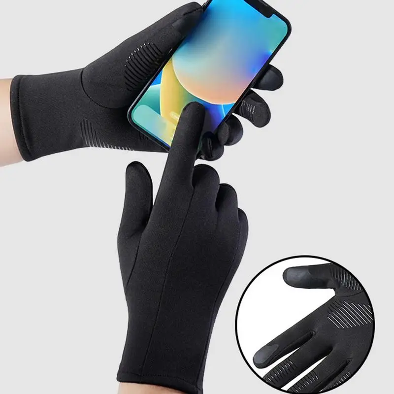 Winter Liner Gloves Non-Slip Warm Full Fingers Thermal Ski Gloves Windproof Touchscreen Gloves For Cycling Driving Hiking 3