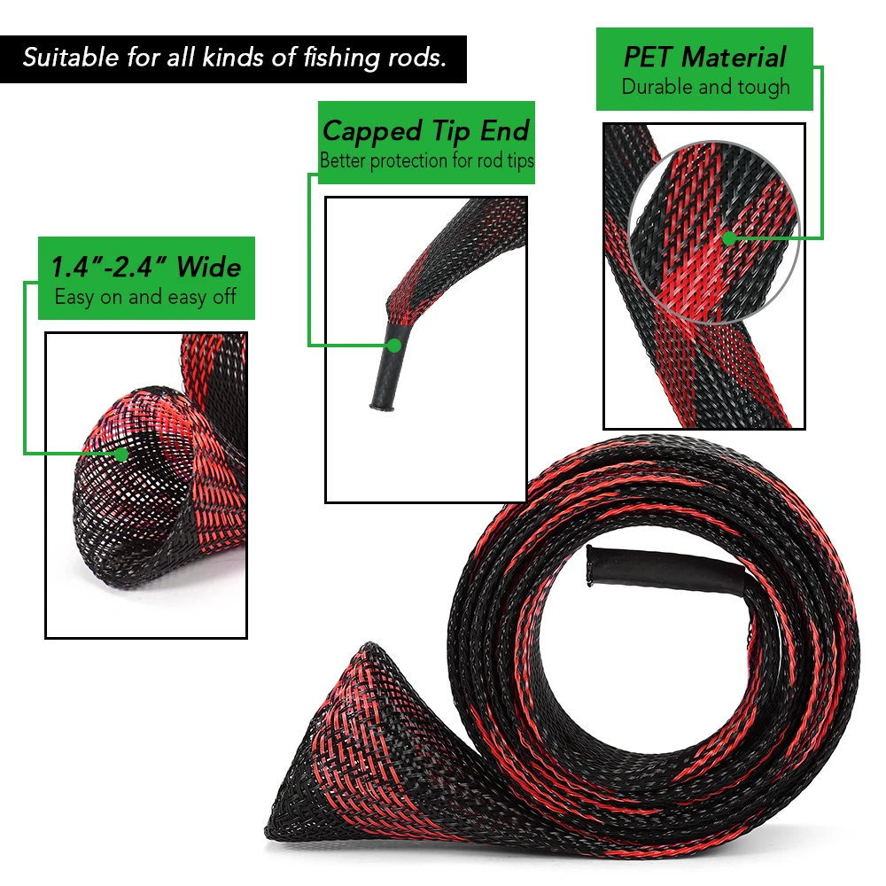 10 Pack 170cm Fishing Rod Cover Rod Sleeve Rod Sock Pole Glove Protector Tools