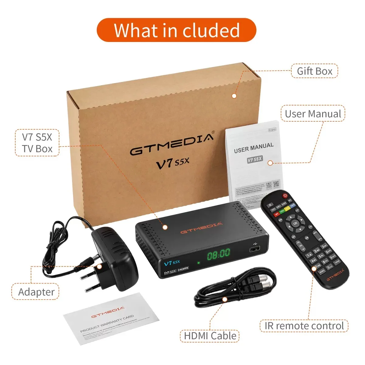 GTmedia V7 S5X DVB-S/S2/S2X H.265 AVS + ڵ  ü PowerVu Unicable USB Wifi Youporn  ڽ V7S5X