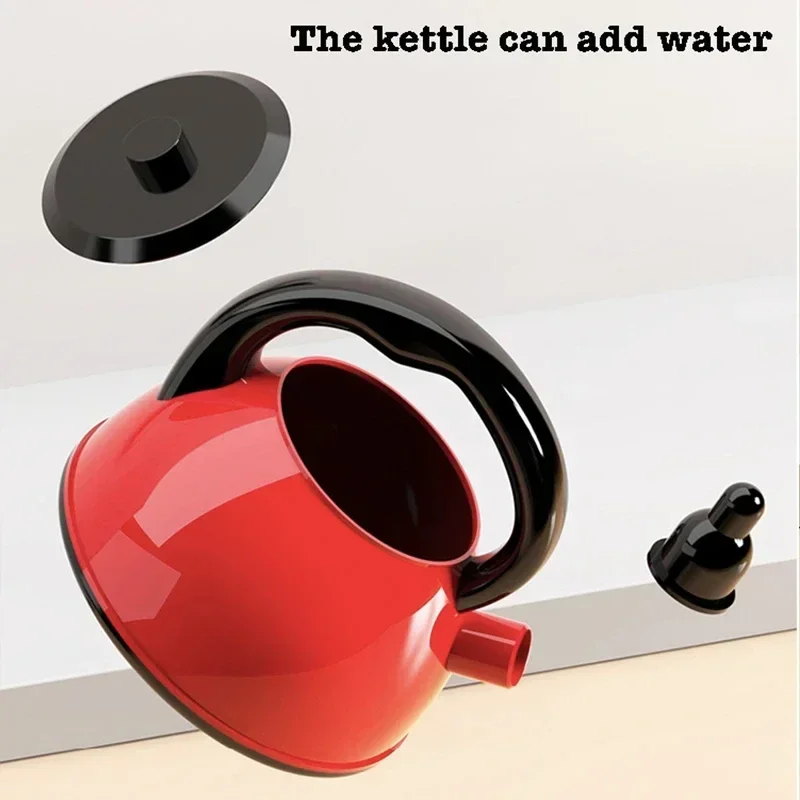 Kids Toys Pretend Play Red Kitchen Toys Simulation Food Cooking Girl's Boys Educational Play House Interactive Toys for Children 3