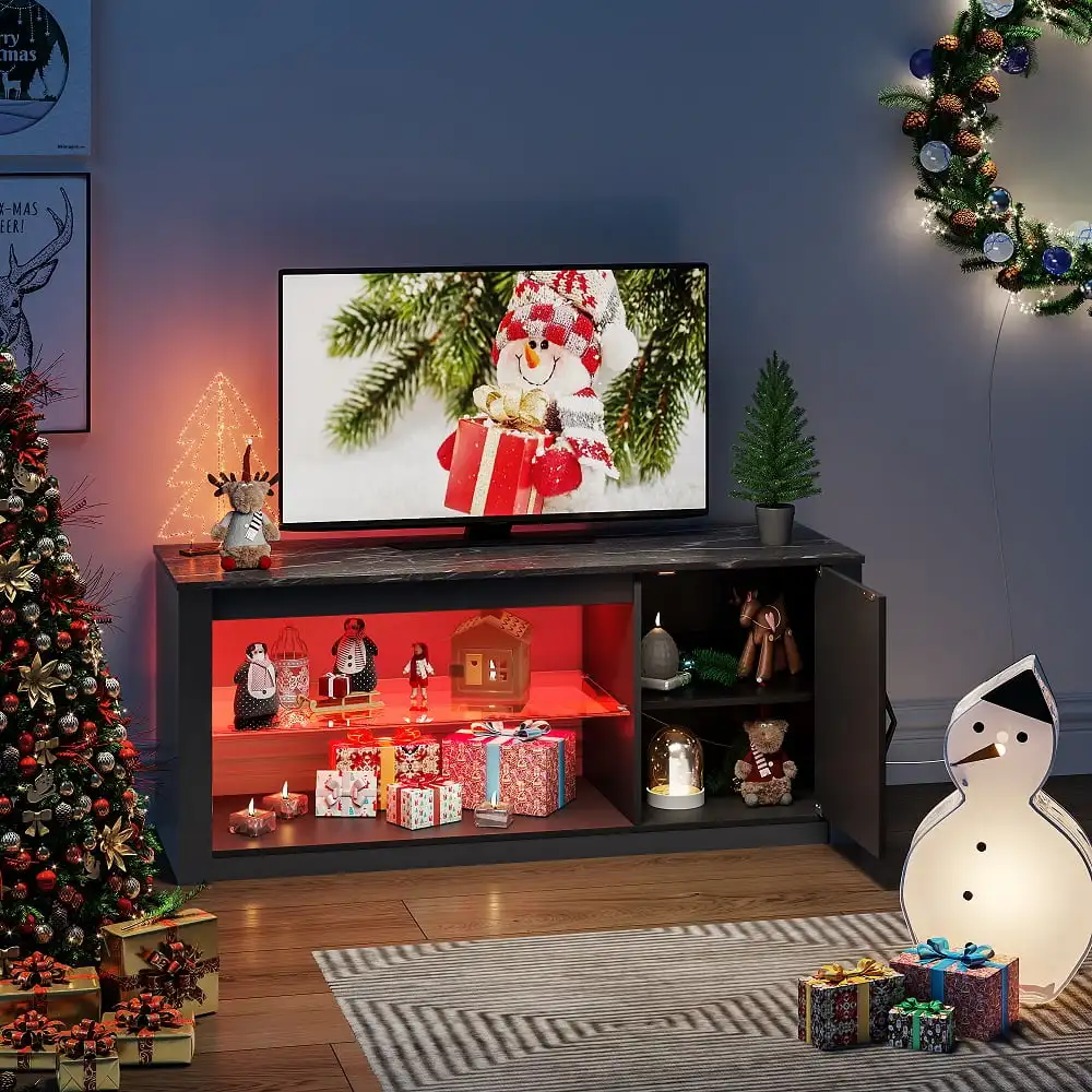 

TV Stand for TVs up to 50" Entertainment Center Black