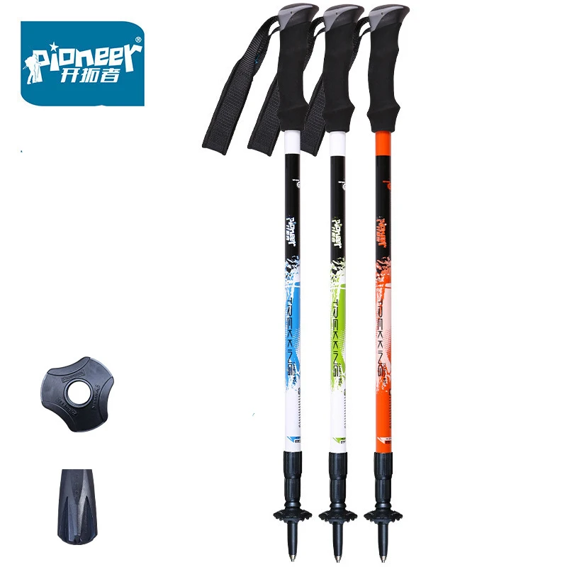 Pioneer Alpenstocks Palo Da Trekking Ultraleggero Bastoncini Da Trekking Pieghevoli Da Passeggio Bastoncini Da Trekking Antiurto Da Campeggio 135Cm
