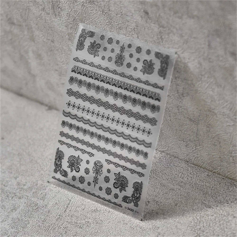 

Waterproof Sticker Simple Simple Japanese Waterproof Strong Viscosity Relief Nail Stickers Sticker Lace Variety Of Styles
