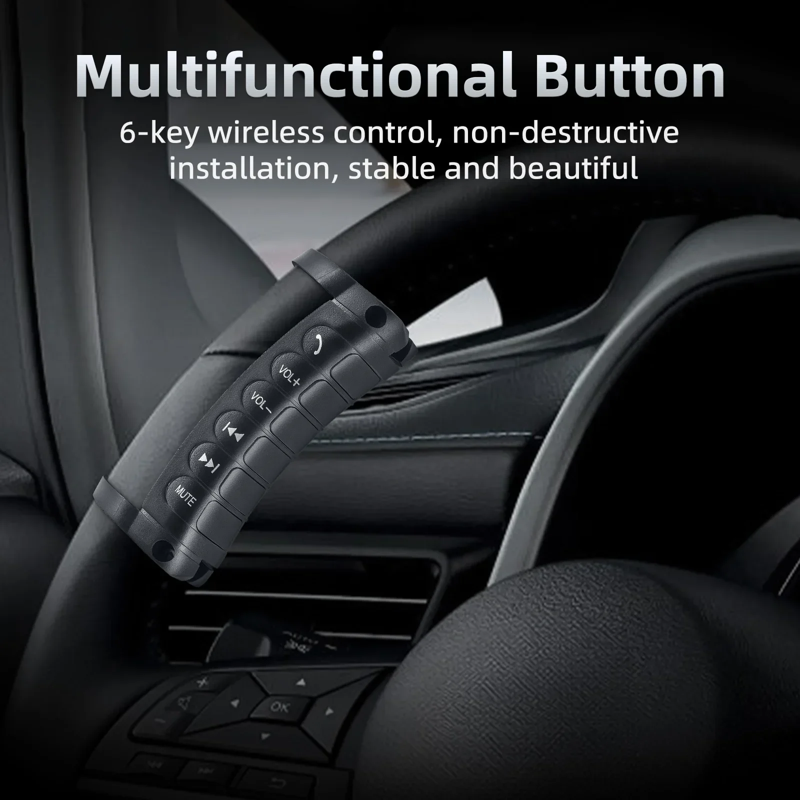 Steering Wheel Remote Control Multi-function DVD Button Universal Wireless Car Steering Wheel Switch for Car Navigation