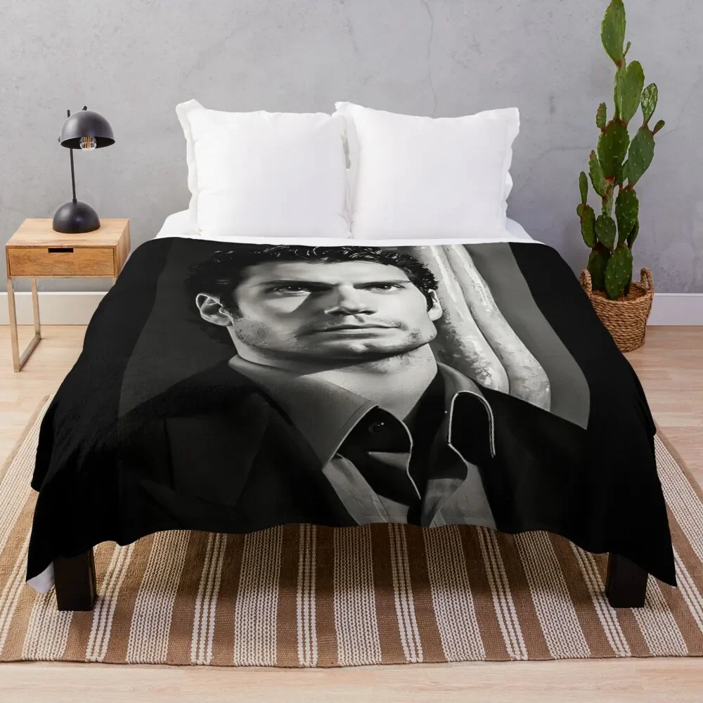 

Henry Cavill B&W Throw Blanket Picnic Flannels Blankets