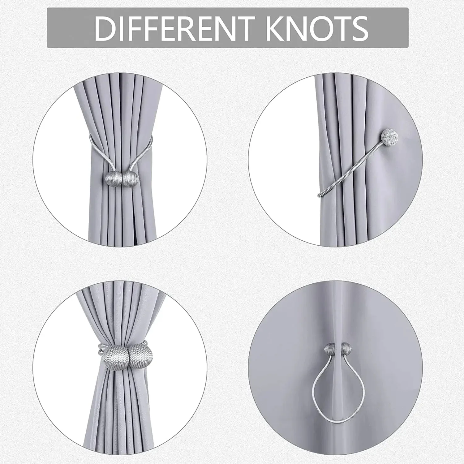 2/4/6PCS Strong Magnetic Tie Band High Quality Clip Curtains Buckle Holder Decorative Home Polyester Curtains Accessories 2