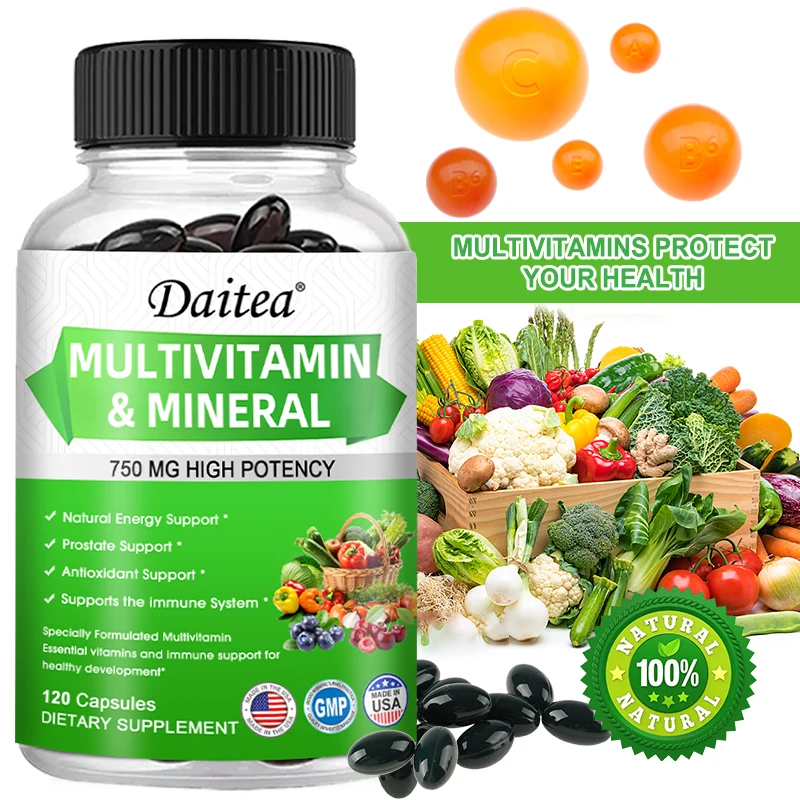 Multivitamin and Mineral Capsules for Energy and Health