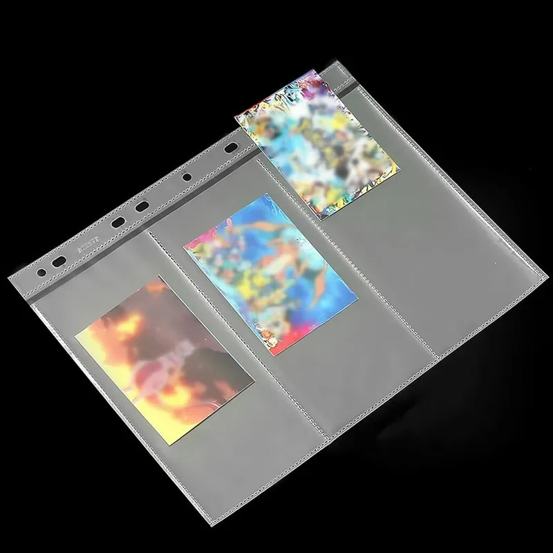 새로운 지폐 종이 돈 앨범 페이지 수집 거치대 슬리브, 3 슬롯 느슨한 잎 시트, 우표 통화용 앨범 보호