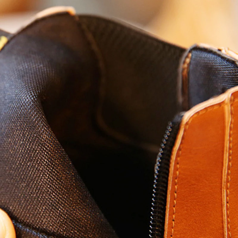 Children Boots Retro Style Autumn Winter Fashion Kids Casual Cotton Shoes for Toddler Boys Girls Leather