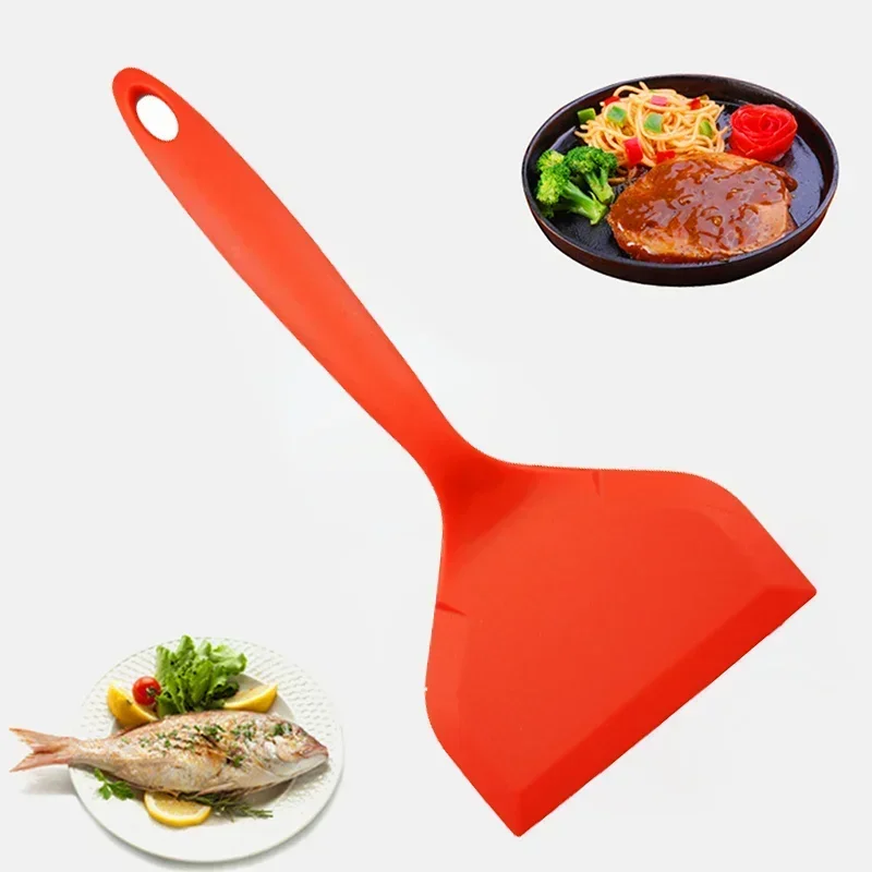 Silicone Non-stick Kitchen Ware Cooking Utensils Spatula Beef Meat Egg Scraper Wide Pizza Tools Shovel Pancake Steak Spatula pancake spatula