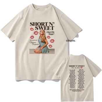 Sabrina Carpenter Short n' Sweet Album T Shirt Uomo/Donna Abbigliamento Harajuku Vintage Unisex Cotone Graphic T-shirt Kawaii Vestiti 1