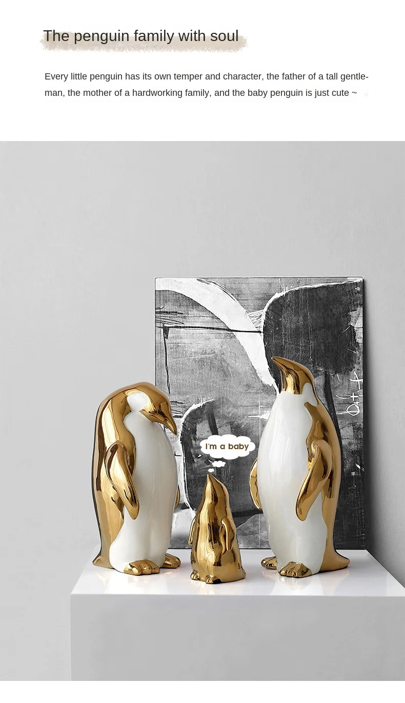 Nordic Ceramic Penguin Statue