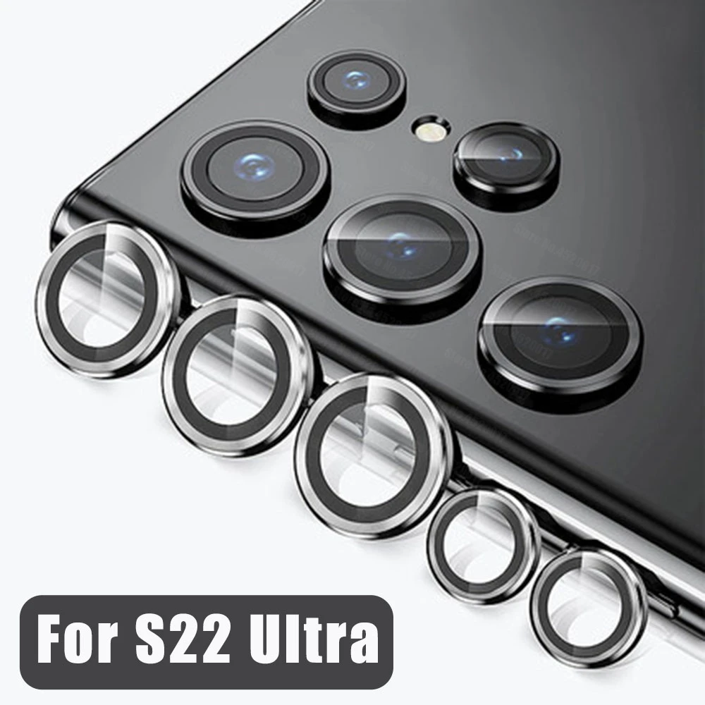 phone screen cover For Samsung Galaxy S22 Ultra Metal Camera Lens Screen Protector Case For Samsung s22 ultra Aluminum Alloy Camera Lens Glass Case phone tempered glass Screen Protectors