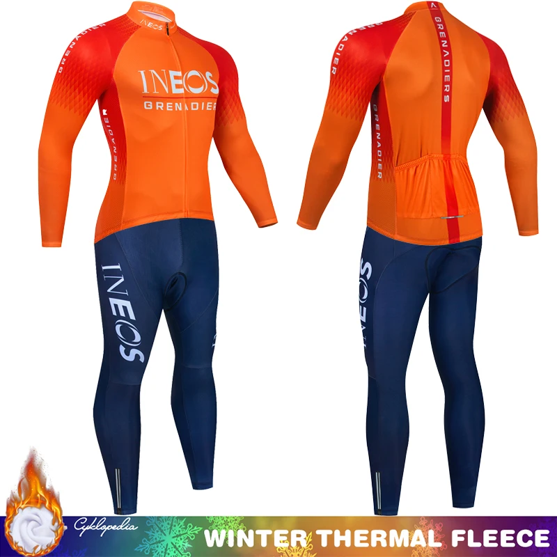 

Cycling Jersey Men Set Bicycle Uniform Winter Thermal Fleece INEOS Clothes Sportswear Men's Blouse Mtb Man Clothing Pants Bike
