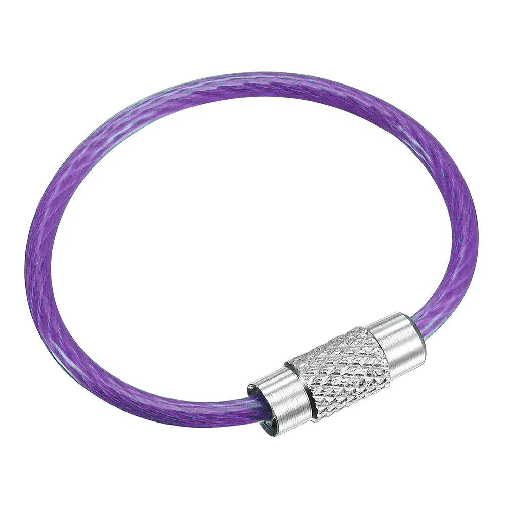 Durable PVC Coated Steel Wire Keychain Rings - Versatile Luggage Tag Loops & Handy Clips (5-10 Pack)