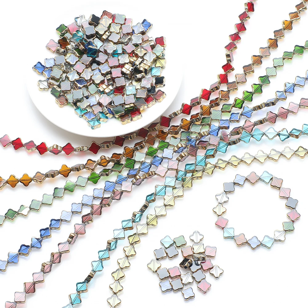 

28Pcs/Lot 10mm Crystal Glass Cross Beads Smooth for Jewelry Making Bracelet DIY Handmade Necklace Supplies Accessories Findings