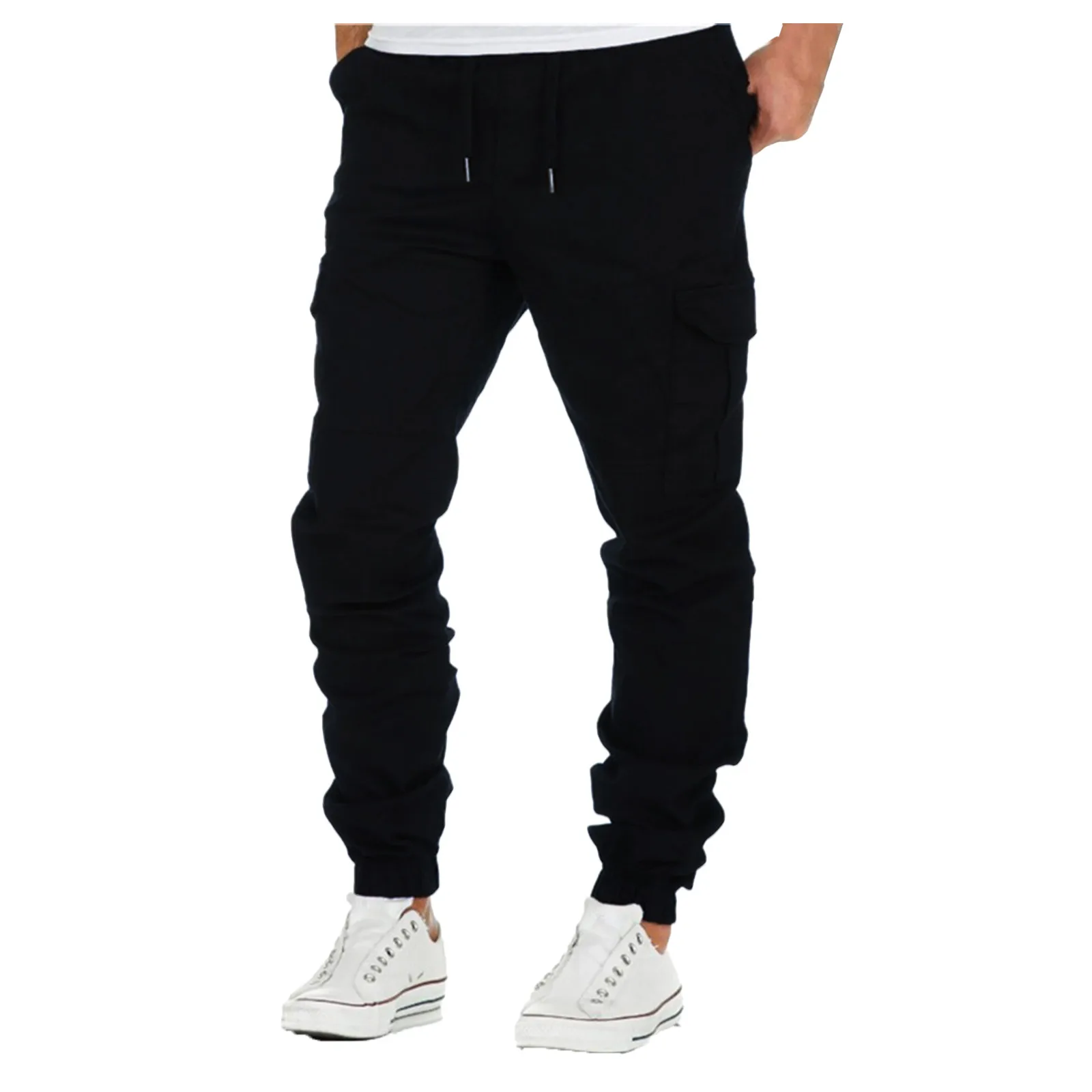 Pantalon Cargo pour Homme, Solide, artificiel astique, Taille, Proximité, Wslice, FjPockets, Hip Hop, Harajuku, Sports de Plein Air, Randonnée, Fitness, Bas