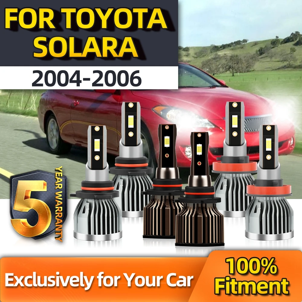 

TEENRAM 6x Super 12V Foglight High Low Combo Lamp Kit 9145 9005 H11 Chip Automobiles Headlamp For Toyota Solara Year 2004-2006