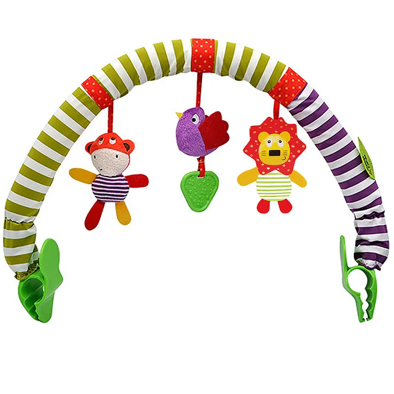 Infant Baby Stroller Arch Toy Play Bar Fun Newborns Sensory Activity Adjustable for Bouncers and Car Safe Seat Bed Hanging Toys 2