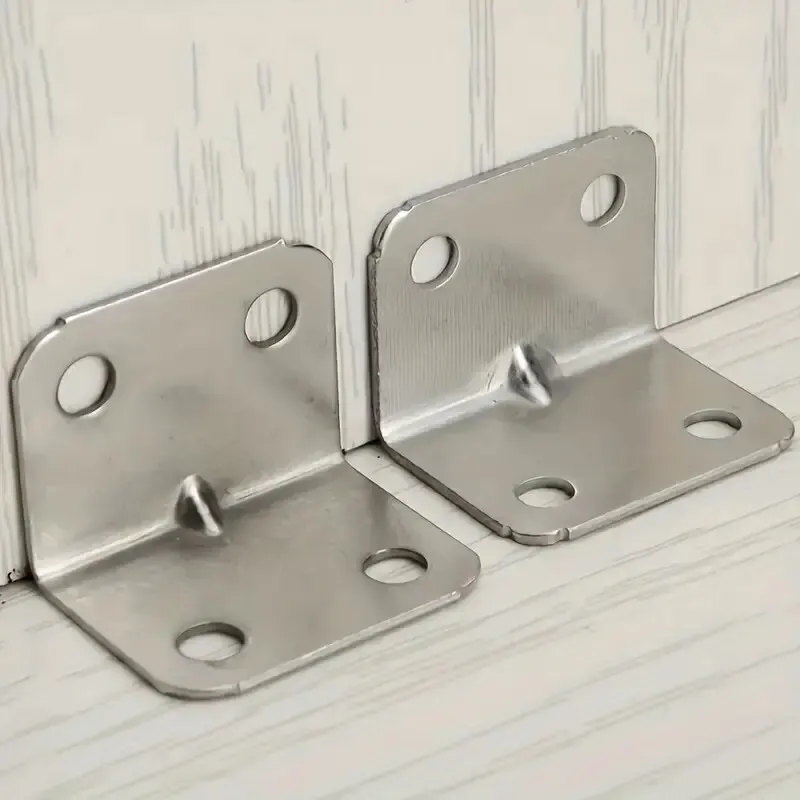 Stainless Steel L-Shaped Corner Code 90 Degree Laminated Furniture Plate Hardware Right Angle Bracket Cabinets Small Connectors corner bracket