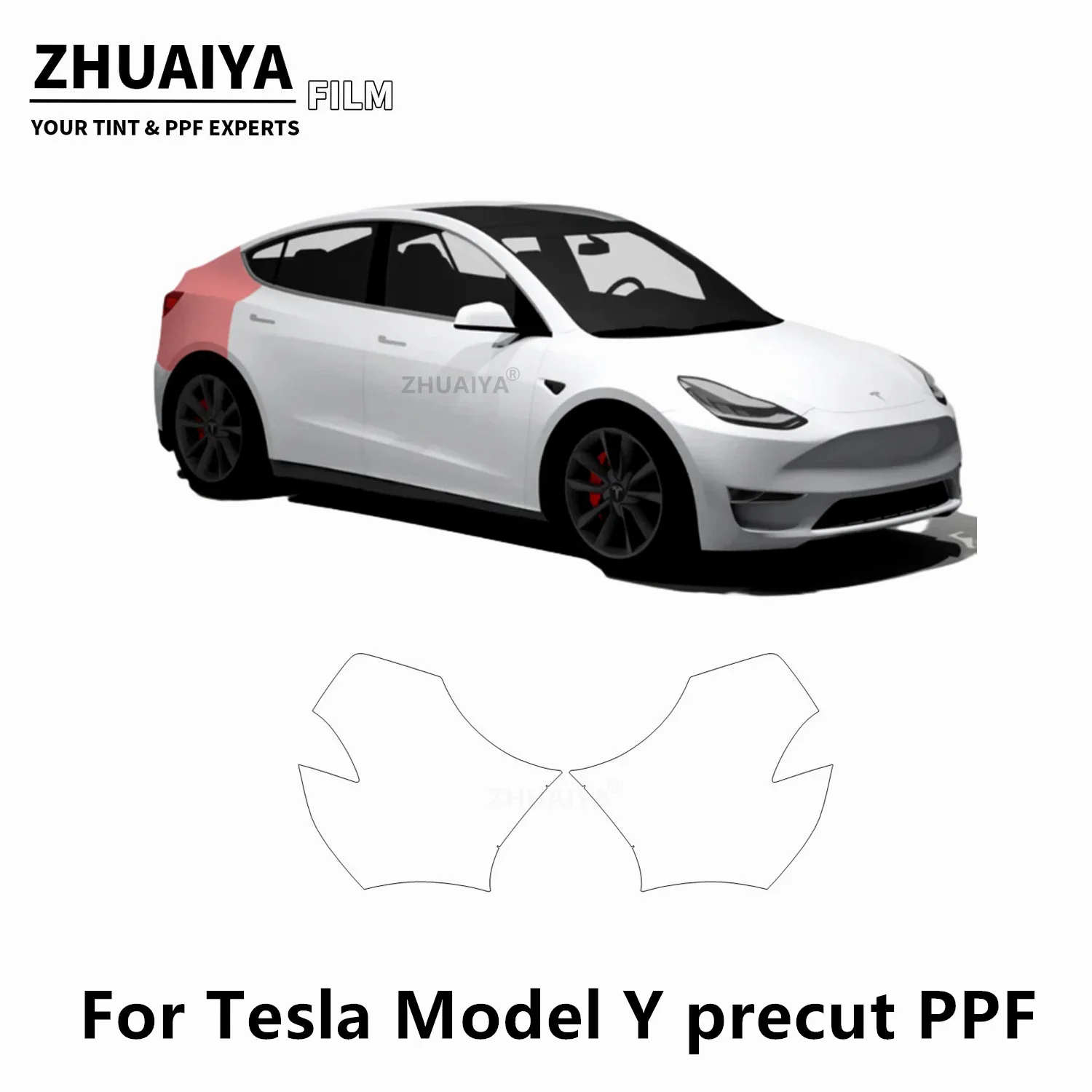 

2020-2024 для Tesla Model Y заднее крыло PPF Защитная пленка для краски 8mil пленка для кузова автомобиля