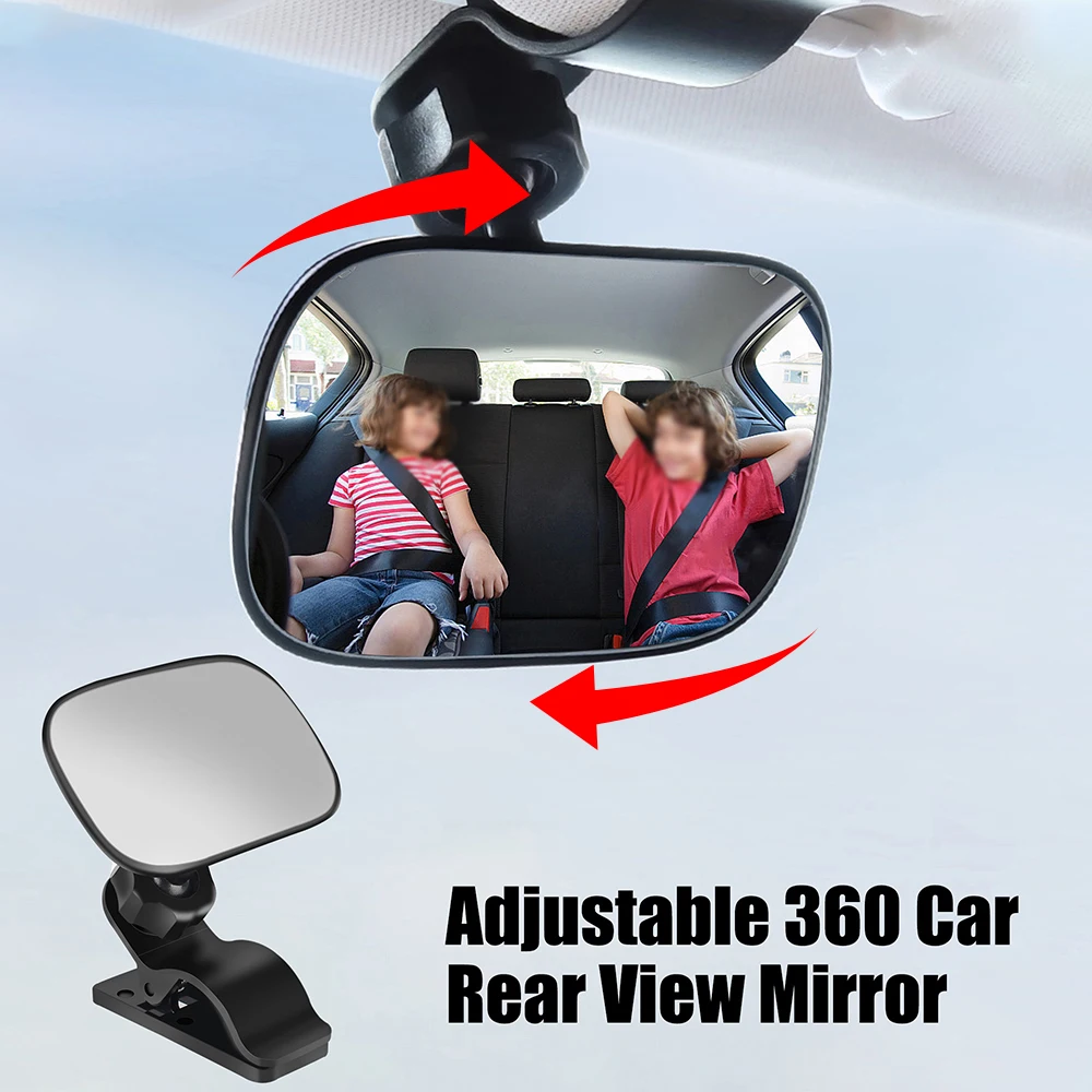 360 Rotation Car Back Seat Baby Kids View Mirror 2 in 1 Auto Ornament Universal Mini Safety Monitor Car Accessories Adjustable
