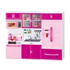 Simulation Kitchen Cabinets Set Children Pretend Play Cooking Tools Mini Tableware Sets Toys Girls Dollhouse Playset 1