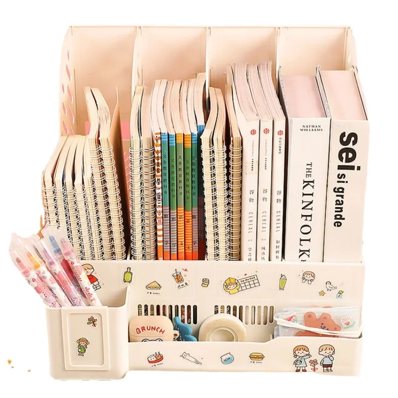 A4 file box Three columns Stable file bar Papers basket Data rack Desktop holder Plastic document shelf Office organizer