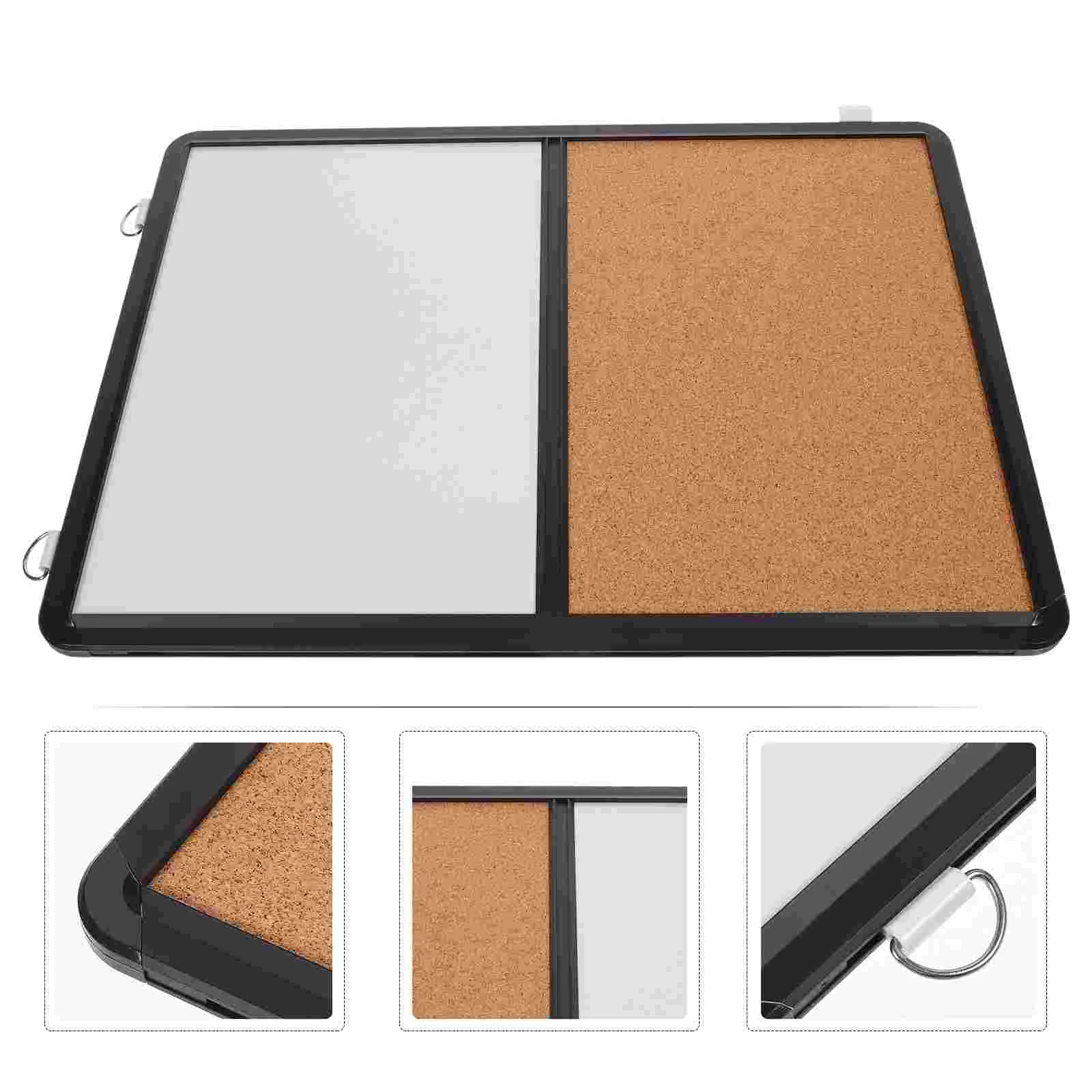 

Wall-mounted Cork Board Gift for Friends Office Message Black Frame Home Bulletin Three-coat Paint Panel Display