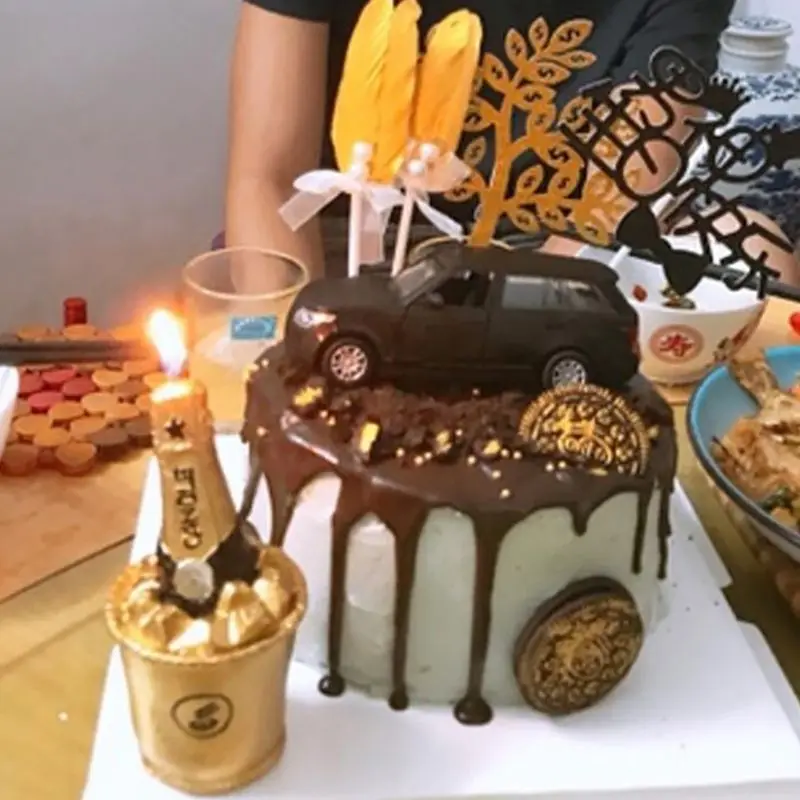 Decorazione per torta a forma di birra, decorazione per torta a forma di bottiglia di birra, decorazione per torta di compleanno, decorazione per torta in legno, torta barbecue - Italia