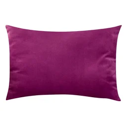 Plaid Velvet Throw Pillow Cover - Soft Decorative Cushion - 30cm x 50cm (Purple)